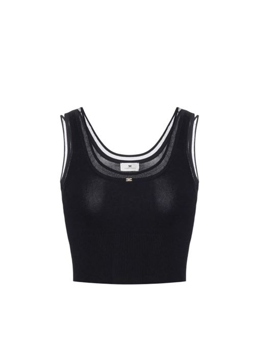 Ribbed knit top with jewel logo ELISABETTA FRANCHI | TK54B56E2.110